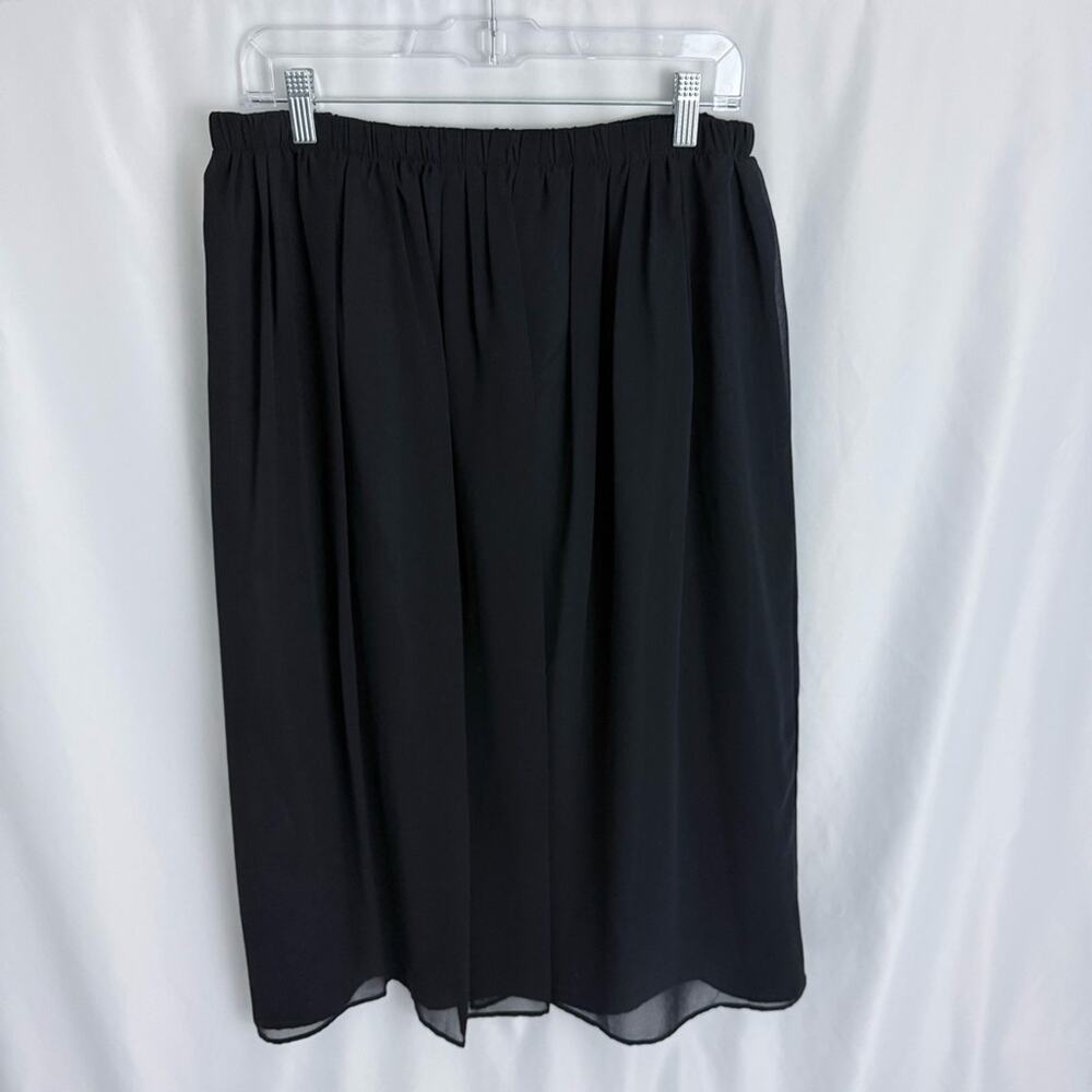 Vtg. Jacqueline Ferrar Black Midi Skirt Size 16